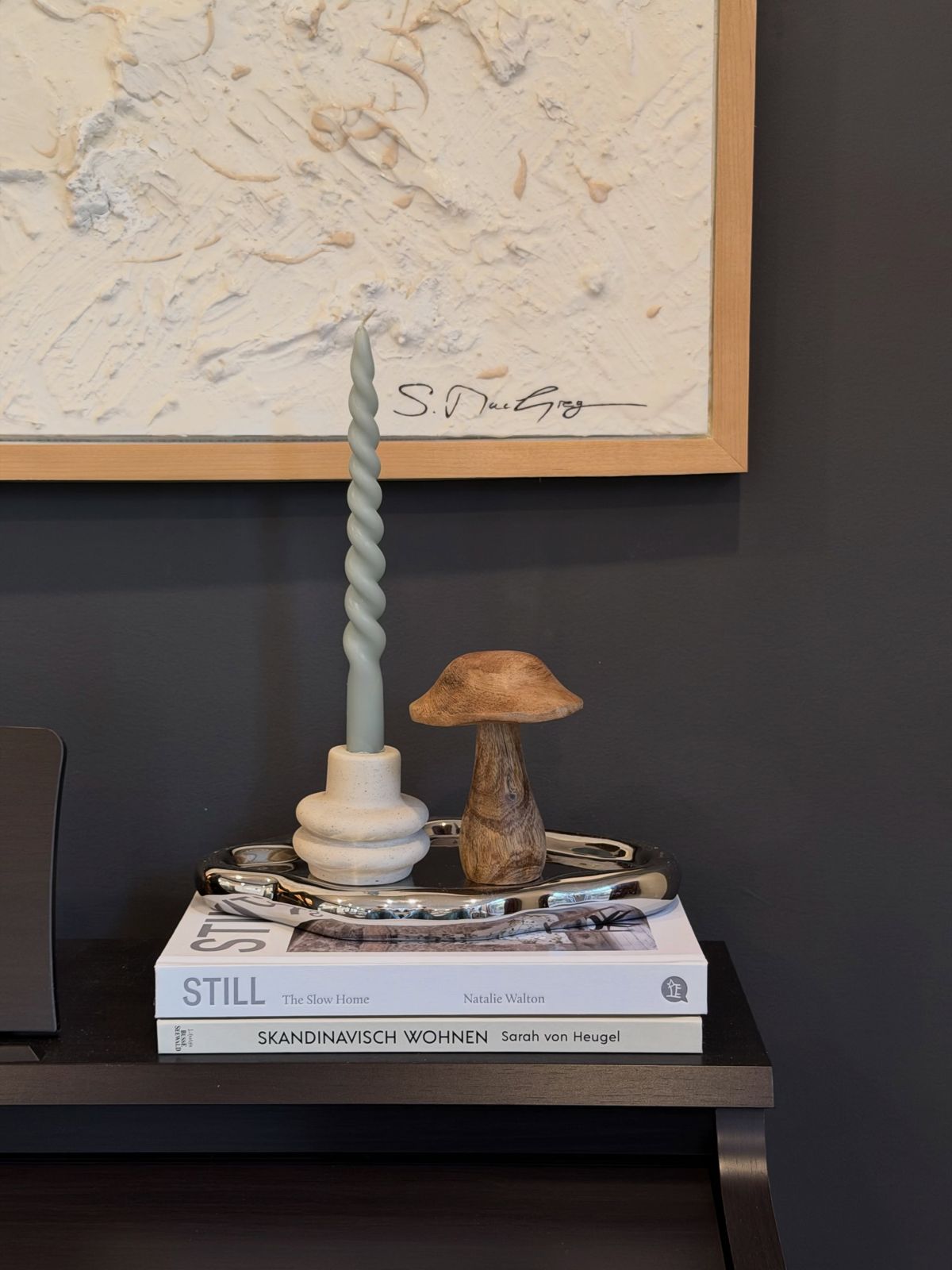 Fall vignette styling on a console
